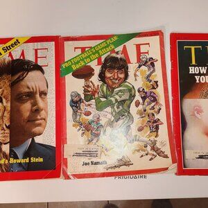 Lot of Three 70"s Time Magazine-Joe Namath Poor/Fair AS IS